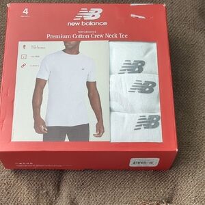 New Balance White Crew Neck T-Shirts 4-Pack